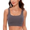 imageCRZ YOGA Butterluxe U Back Longline Sports Bras for Women  Scoop Neck Padded Yoga Workout Crop Top with Built in PadsTornado Grey