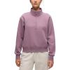 imageCRZ YOGA Cotton Fleece Lined Half Zip Sweatshirt for Women  Pullover Funnel Neck Workout Casual Sweat Shirts with PocketLight Lavender