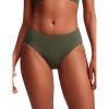 imageCRZ YOGA Mid Waisted Bikini Bottoms for Women  Full Coverage Bathing Suit Swimsuit Basic Swim BriefsDark Olive
