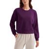 imageCRZ YOGA SoftAura Pullover Sweatshirt for Women  Crewneck Workout Casual Basic Fall Sweat ShirtsPlum Magenta
