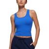 imageCRZ YOGA Softembrace Scoop Neck Tank Tops for Women  Casual Going Out Soft Double Lined Crop Basic Sleeveless ShirtsSparkle Blue