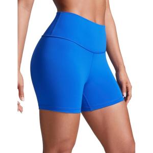 imageCRZ YOGA Butterbreeze Athletic Biker Shorts 4  High Waisted Workout Gym Volleyball Running Yoga Tummy Control WomensSparkle Blue