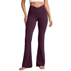 imageCRZ YOGA Butterluxe Crossover Flare Leggings 293133quot  High Waist V Cross Bootcut Bell Bottoms Yoga Pants for WomenDeep Purple