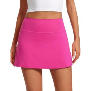 imageCRZ YOGA Butterluxe High Waisted Tennis Skirts for Women  Mini Lined A Line Golf Casual Skort with Inner PocketsHibiscus Purple