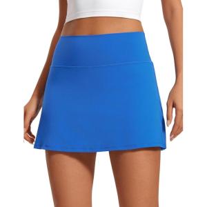 imageCRZ YOGA Butterluxe High Waisted Tennis Skirts for Women  Mini Lined A Line Golf Casual Skort with Inner PocketsSparkle Blue