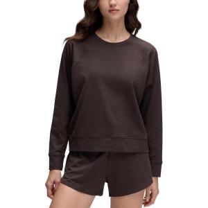 imageCRZ YOGA Cloud Jersey Pullover Sweatshirt for Women Long Sleeve Soft Casual Crewneck Tops Basic Workout Fall ShirtsHot Fudge Brown