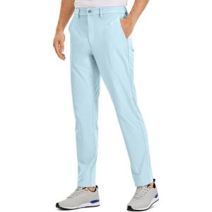 imageCRZ YOGA Mens All Day Comfy Golf Pants  28quot30quot32quot34quot36quot Quick Dry Lightweight Work Casual Trousers with PocketsChambray Blue