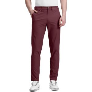 imageCRZ YOGA Mens All Day Comfy Golf Pants  28quot30quot32quot34quot36quot Quick Dry Lightweight Work Casual Trousers with PocketsDark Red