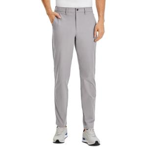 imageCRZ YOGA Mens All Day Comfy Golf Pants  28quot30quot32quot34quot36quot Quick Dry Lightweight Work Casual Trousers with PocketsGull Gray