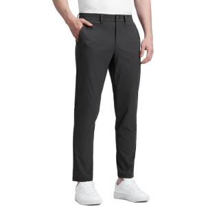 imageCRZ YOGA Mens All Day Comfy Golf Pants  28quot30quot32quot34quot36quot Quick Dry Lightweight Work Casual Trousers with PocketsInk Gray