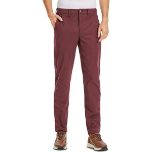 imageCRZ YOGA Mens All Day Comfy Golf Pants  28quot30quot32quot34quot36quot Quick Dry Lightweight Work Casual Trousers with PocketsSaddle Brown