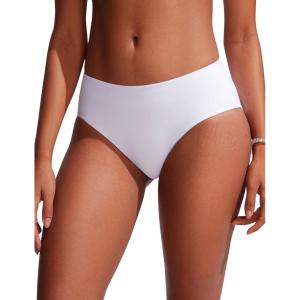 imageCRZ YOGA Mid Waisted Bikini Bottoms for Women  Full Coverage Bathing Suit Swimsuit Basic Swim BriefsWhite