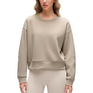 imageCRZ YOGA SoftAura Pullover Sweatshirt for Women  Crewneck Workout Casual Basic Fall Sweat ShirtsOak