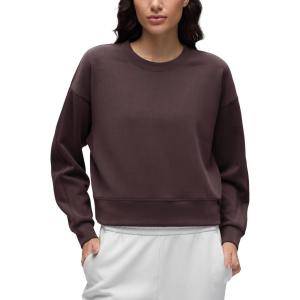 imageCRZ YOGA SoftAura Pullover Sweatshirt for Women  Crewneck Workout Casual Basic Fall Sweat ShirtsRipe Plum