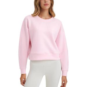 imageCRZ YOGA SoftAura Pullover Sweatshirt for Women  Crewneck Workout Casual Basic Fall Sweat ShirtsStrawberry Pink