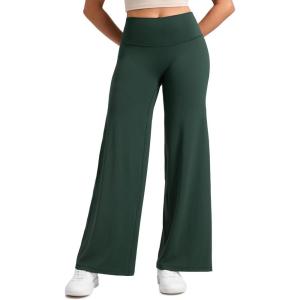 imageCRZ YOGA Softretch No Front Seam Wide Leg Pants 30quot for Women  High Waisted Yoga Lounge Buttery Soft Comfy CasualLegend Green