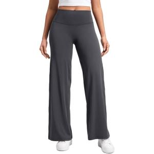 imageCRZ YOGA Softretch No Front Seam Wide Leg Pants 30quot for Women  High Waisted Yoga Lounge Buttery Soft Comfy CasualMysterious Grey