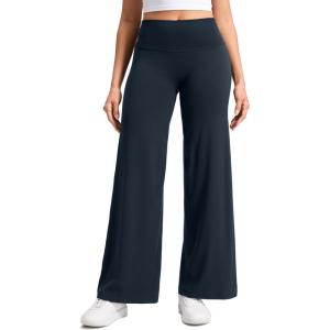 imageCRZ YOGA Softretch No Front Seam Wide Leg Pants 30quot for Women  High Waisted Yoga Lounge Buttery Soft Comfy CasualTrue Navy