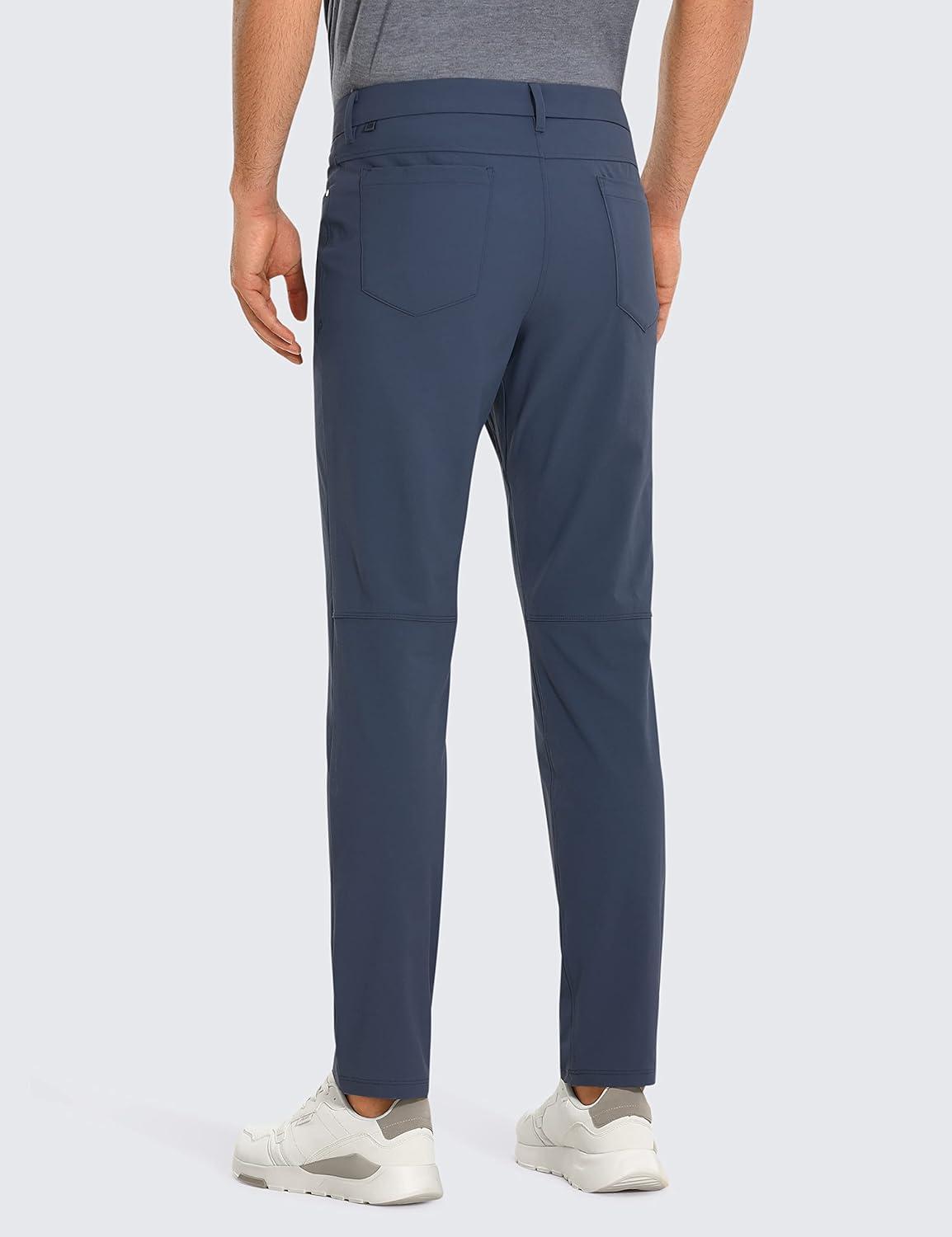 imageCRZ YOGA All Day Comfy 5Pocket Golf Pants for Men  28quot30quot32quot34quot Quick Dry Lightweight Casual Work Stretch TrousersElectric Blue