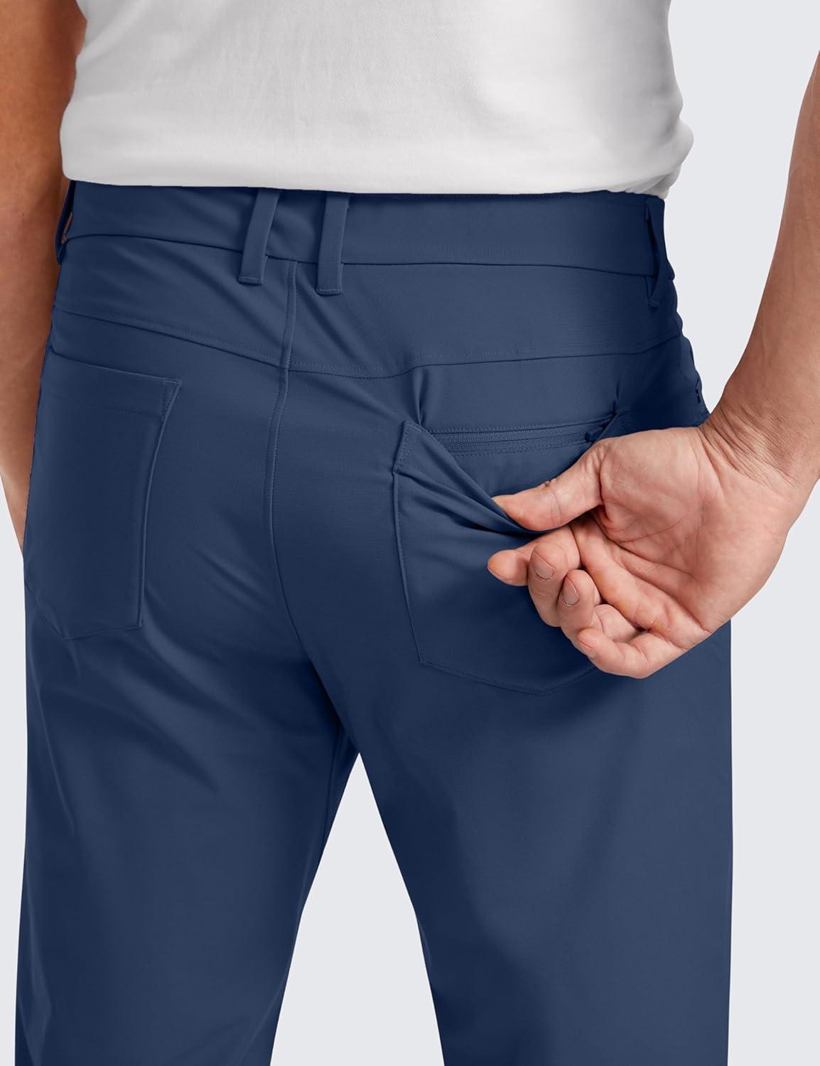 imageCRZ YOGA All Day Comfy 5Pocket Golf Pants for Men  28quot30quot32quot34quot Quick Dry Lightweight Casual Work Stretch TrousersElectric Blue