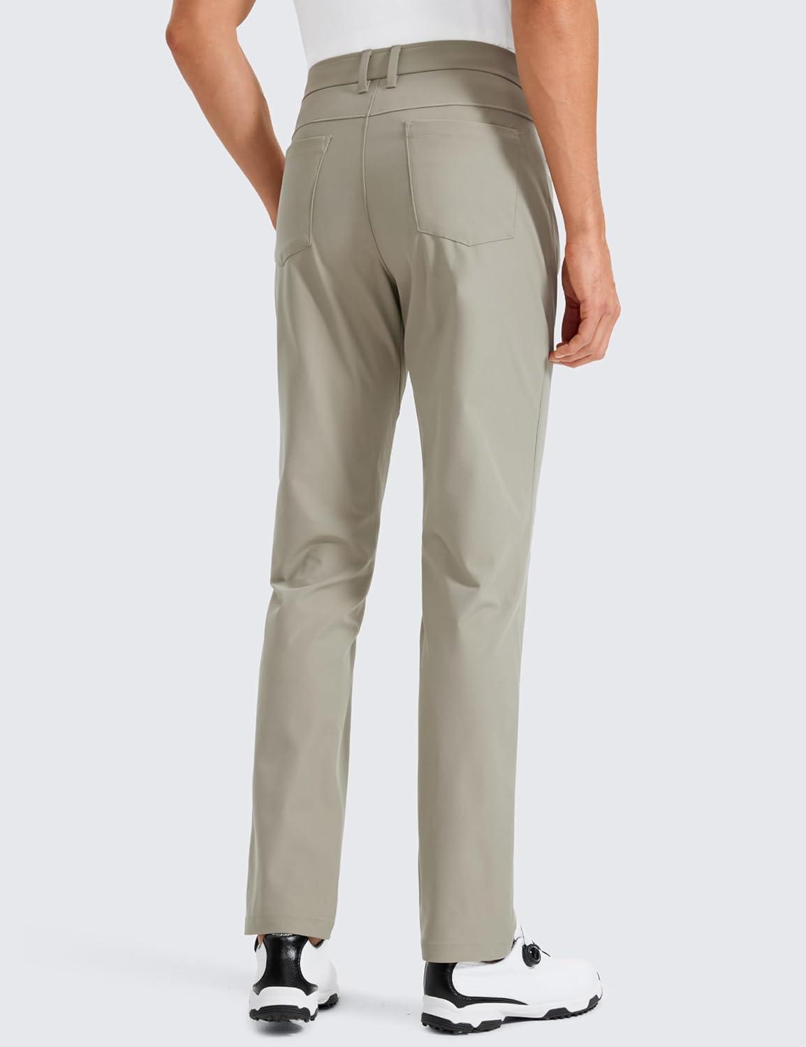 imageCRZ YOGA All Day Comfy 5Pocket Golf Pants for Men  28quot30quot32quot34quot Quick Dry Lightweight Casual Work Stretch TrousersKhali Barley