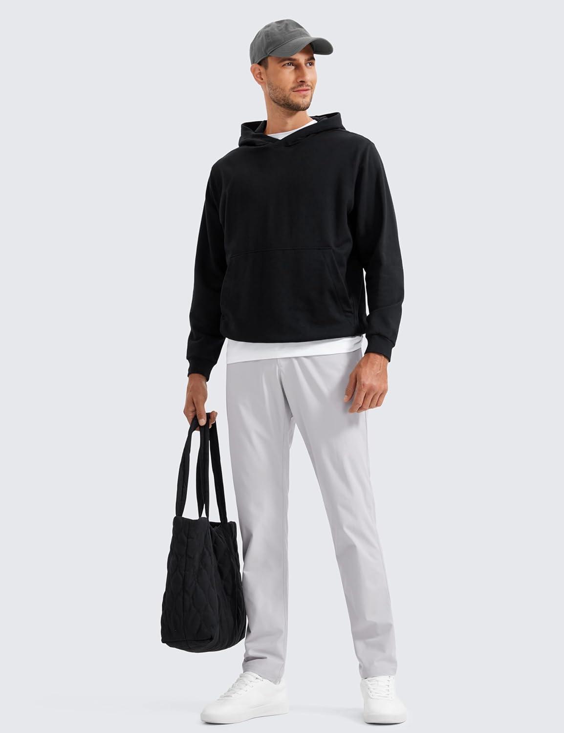 imageCRZ YOGA All Day Comfy 5Pocket Golf Pants for Men  28quot30quot32quot34quot Quick Dry Lightweight Casual Work Stretch TrousersPlatinum Grey