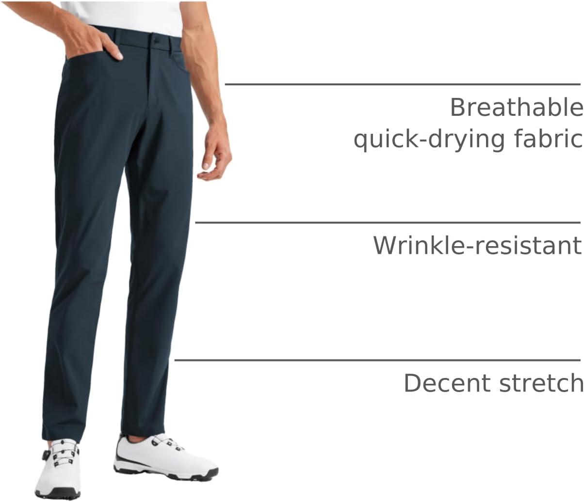imageCRZ YOGA All Day Comfy 5Pocket Golf Pants for Men  28quot30quot32quot34quot Quick Dry Lightweight Casual Work Stretch TrousersTrue Navy