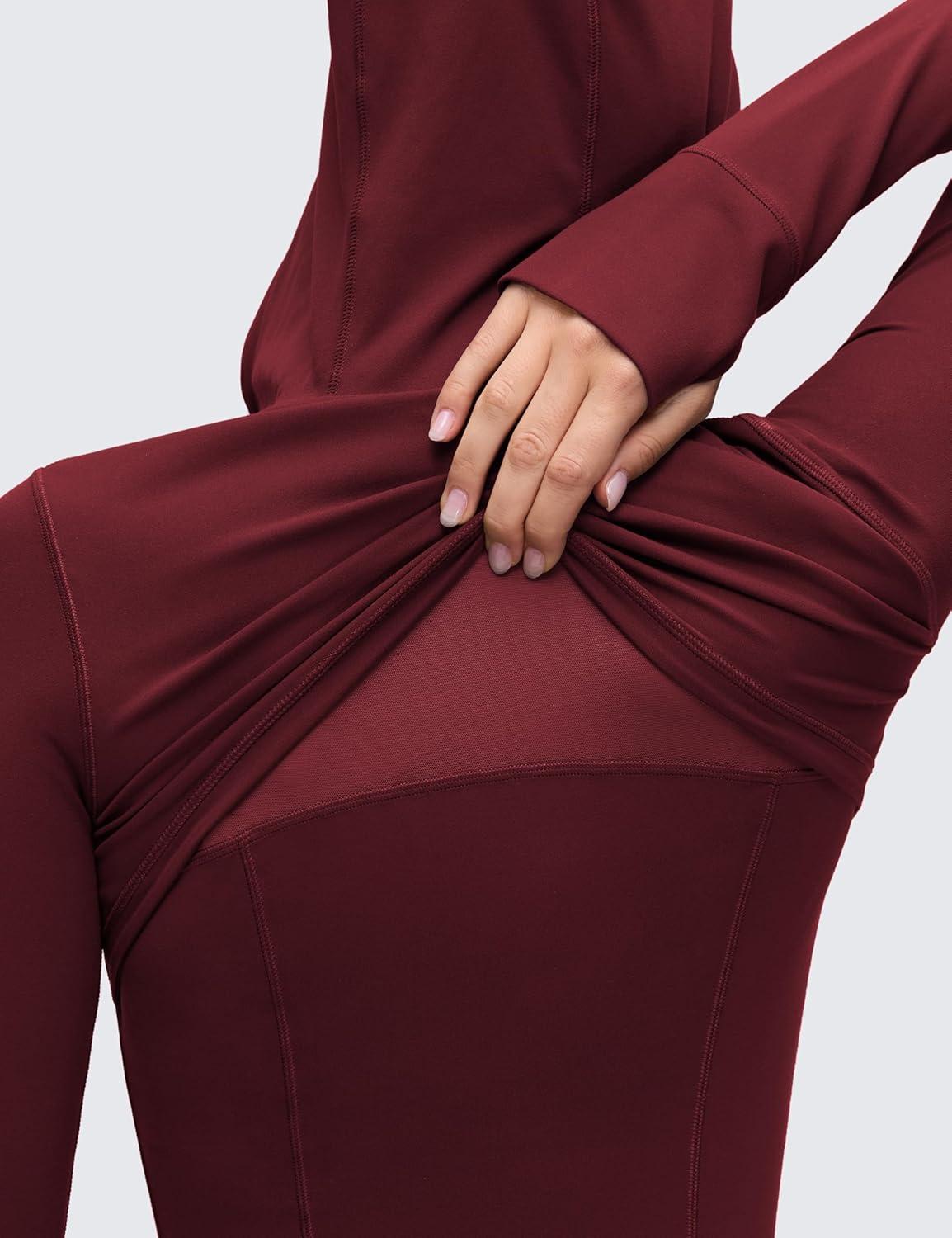 imageCRZ YOGA Butterluxe Hooded Athletic Jackets for Women  Full Zip Track Casual Tops with Thumb Holes PocketsRed Merlot