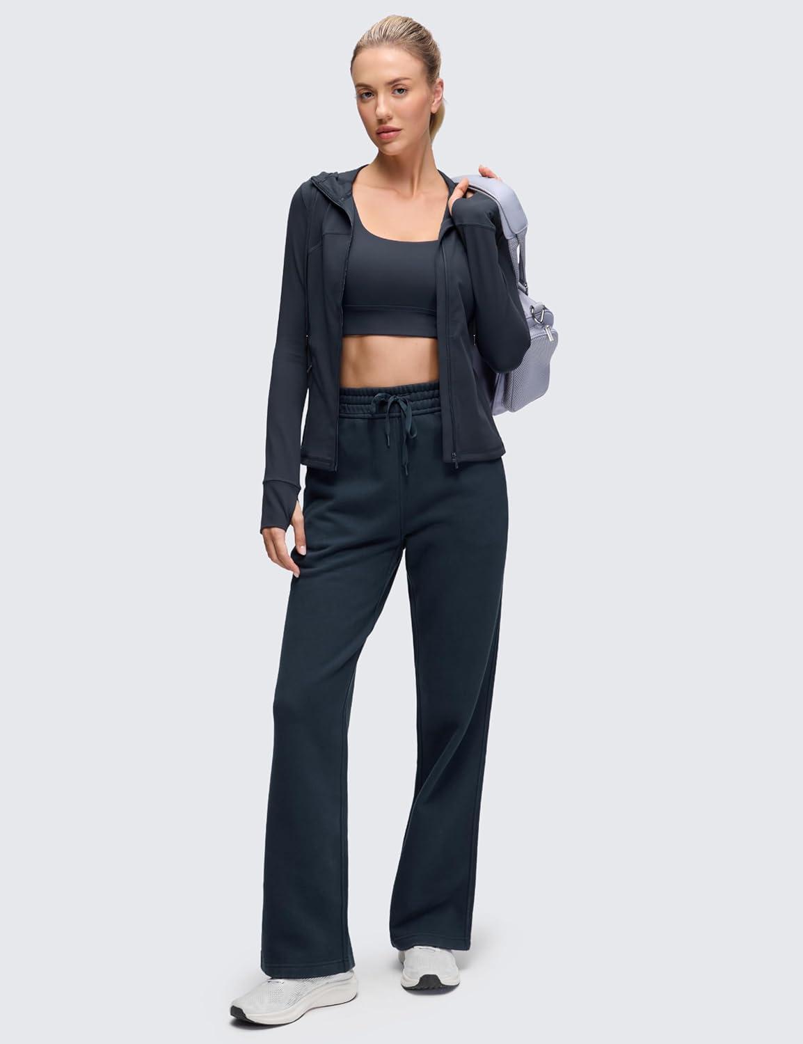 imageCRZ YOGA Butterluxe Hooded Athletic Jackets for Women  Full Zip Track Casual Tops with Thumb Holes PocketsTrue Navy