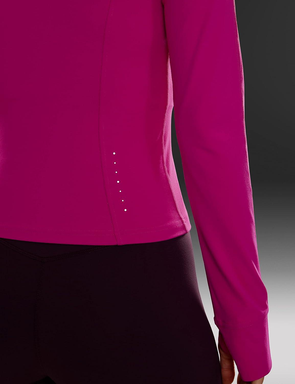 imageCRZ YOGA Butterluxe Waist Length Jackets for Women  Full Zip Athletic Track Tops with Thumb Holes PocketsHibiscus Purple