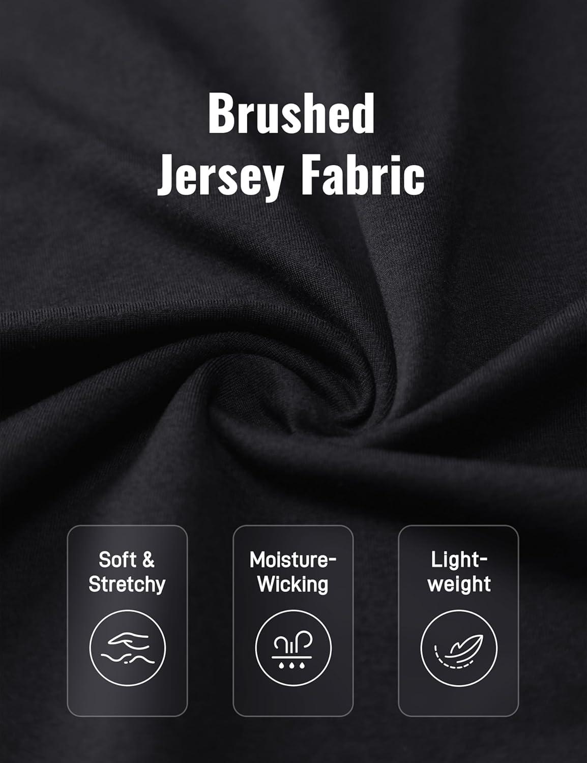 imageCRZ YOGA Cloud Jersey Long Sleeve Shirts for Men  Crewneck Breathable Casual Workout TShirts Soft Basic TopsBlack