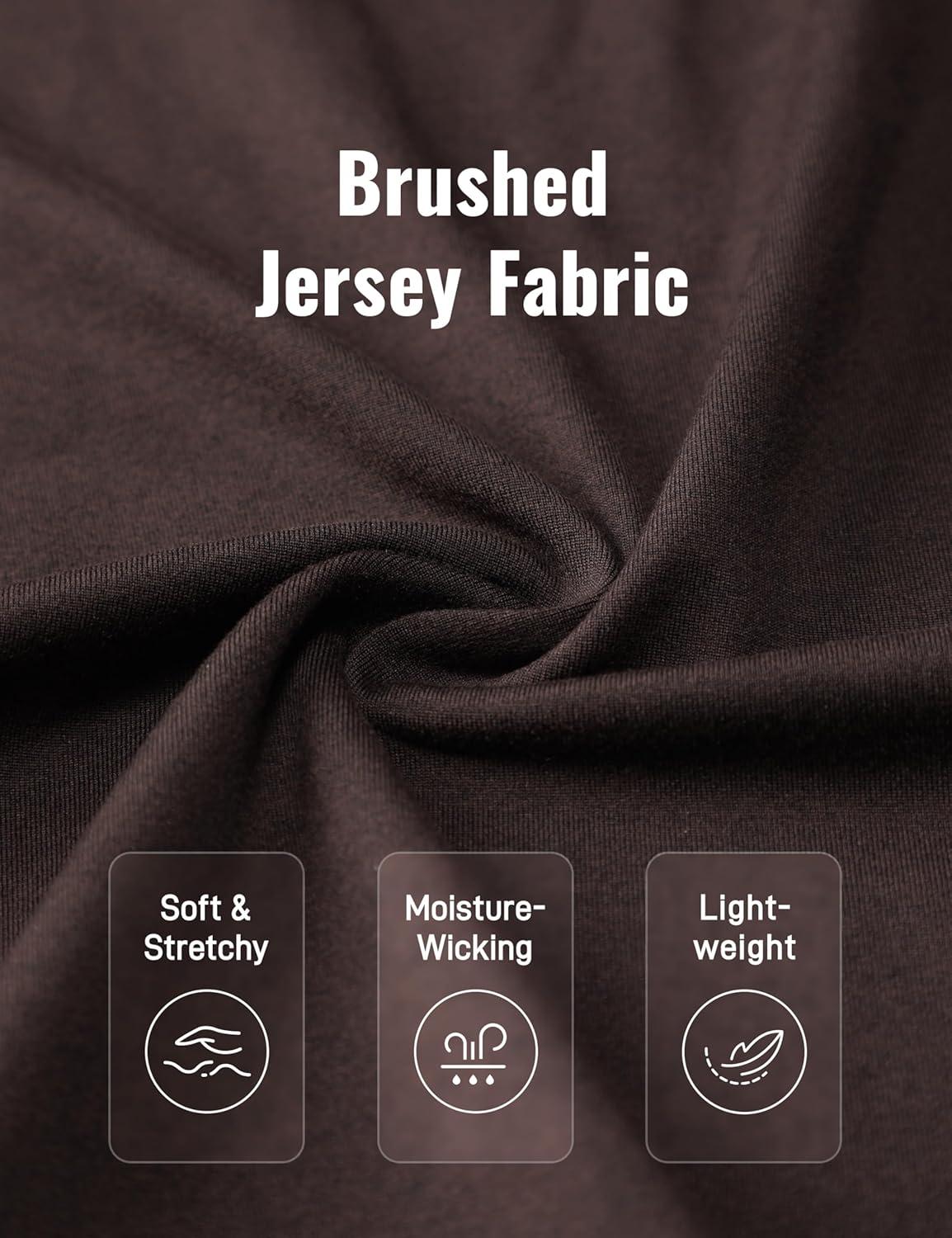 imageCRZ YOGA Cloud Jersey Long Sleeve Shirts for Men  Crewneck Breathable Casual Workout TShirts Soft Basic TopsHot Fudge Brown