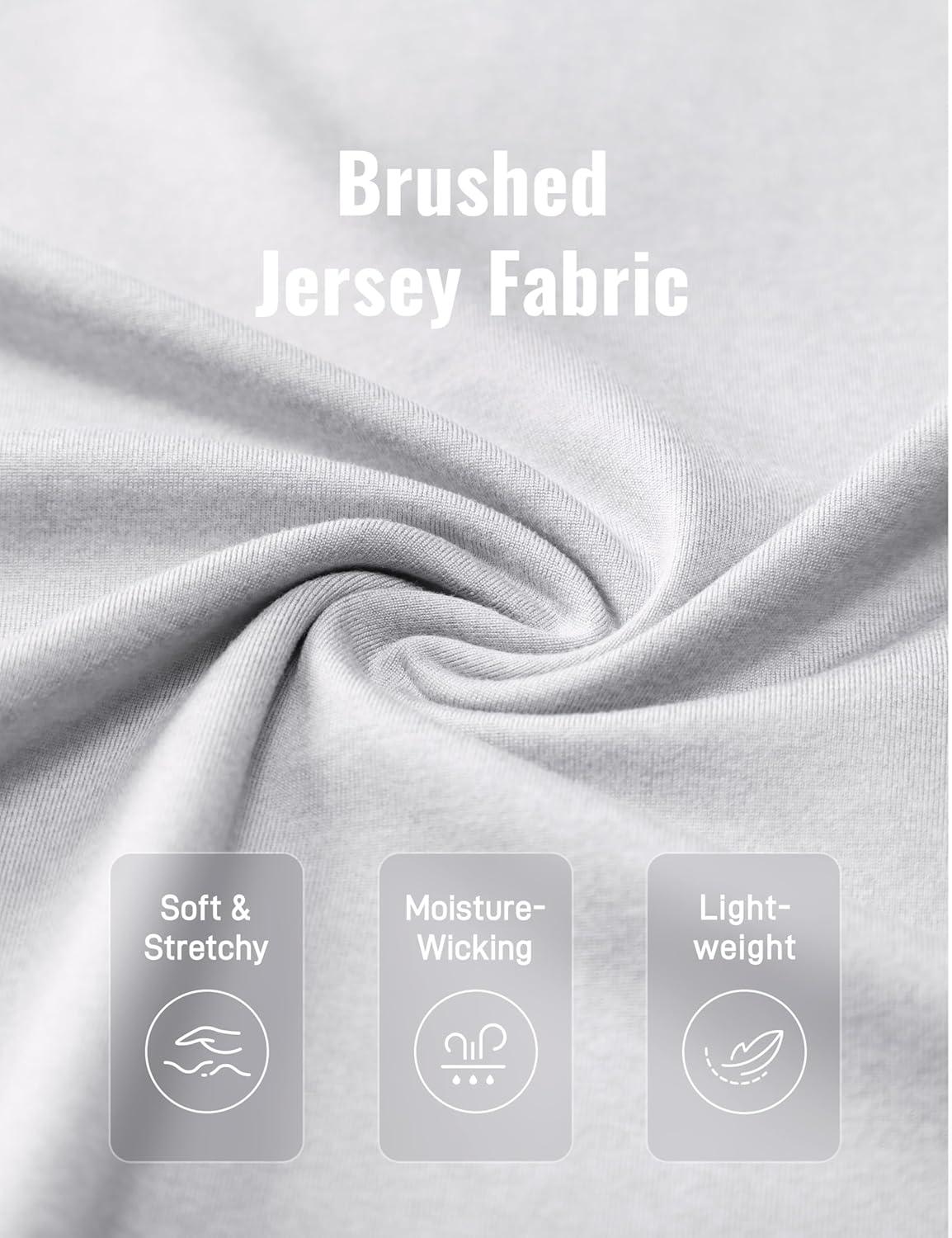 imageCRZ YOGA Cloud Jersey Long Sleeve Shirts for Men  Crewneck Breathable Casual Workout TShirts Soft Basic TopsPlatinum Grey