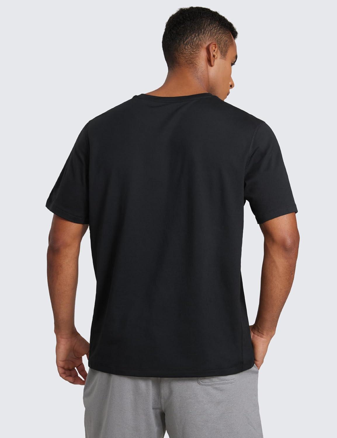 imageCRZ YOGA Cloud Jersey Midweight Shirts for Men  Short Sleeve Soft Breathable Lounge Casual Athletic Basic TShirts TopsBlack