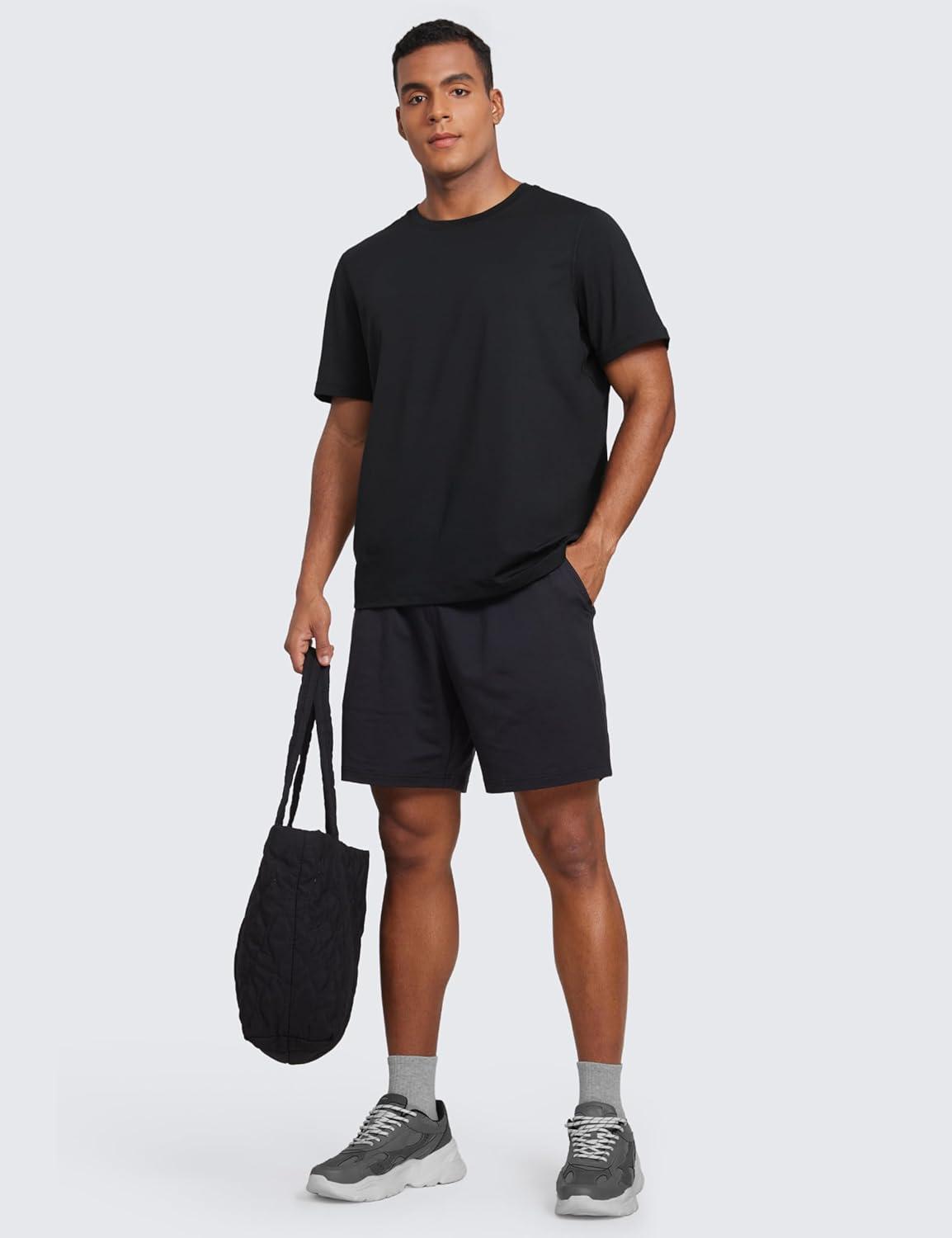 imageCRZ YOGA Cloud Jersey Midweight Shirts for Men  Short Sleeve Soft Breathable Lounge Casual Athletic Basic TShirts TopsBlack