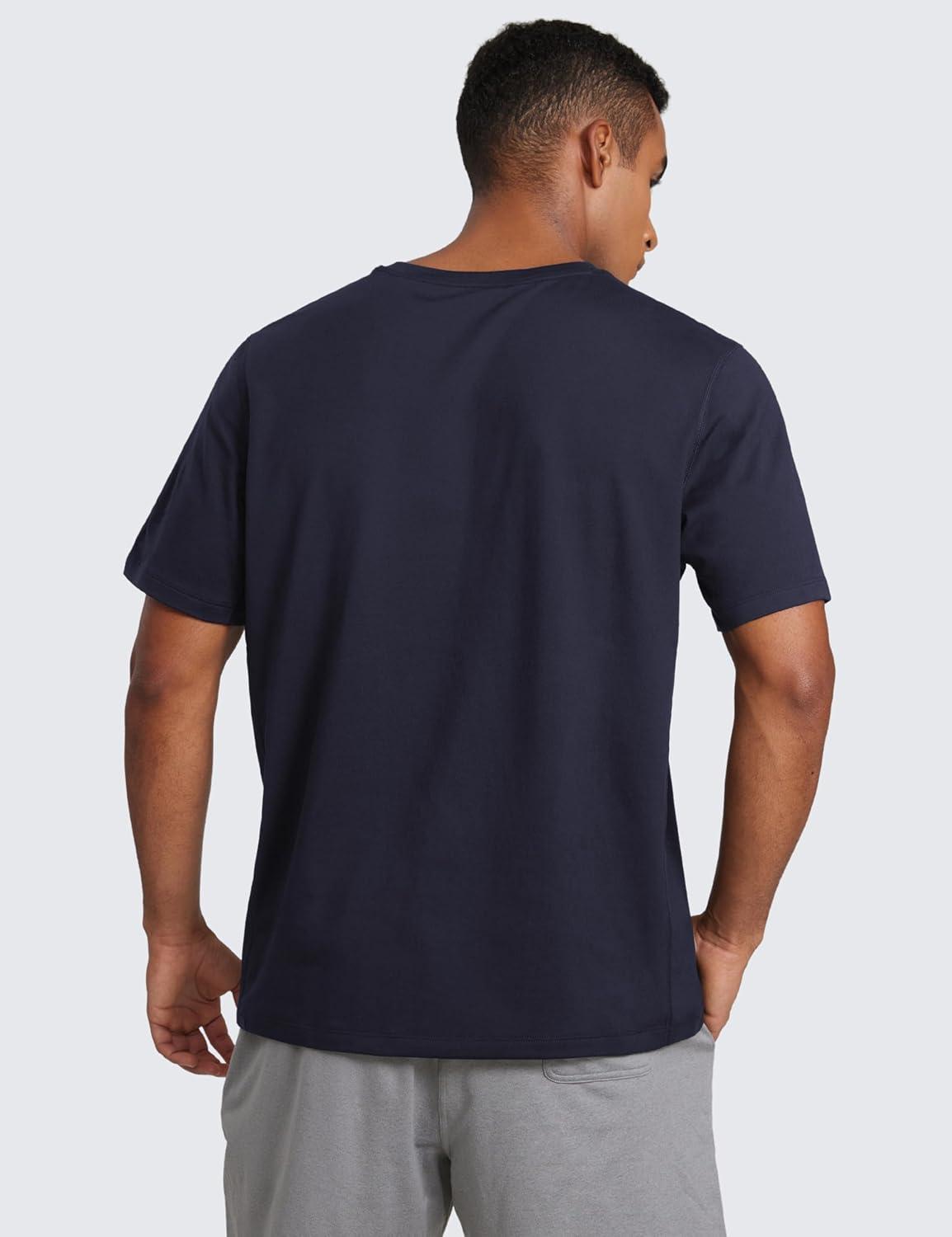 imageCRZ YOGA Cloud Jersey Midweight Shirts for Men  Short Sleeve Soft Breathable Lounge Casual Athletic Basic TShirts TopsNavy
