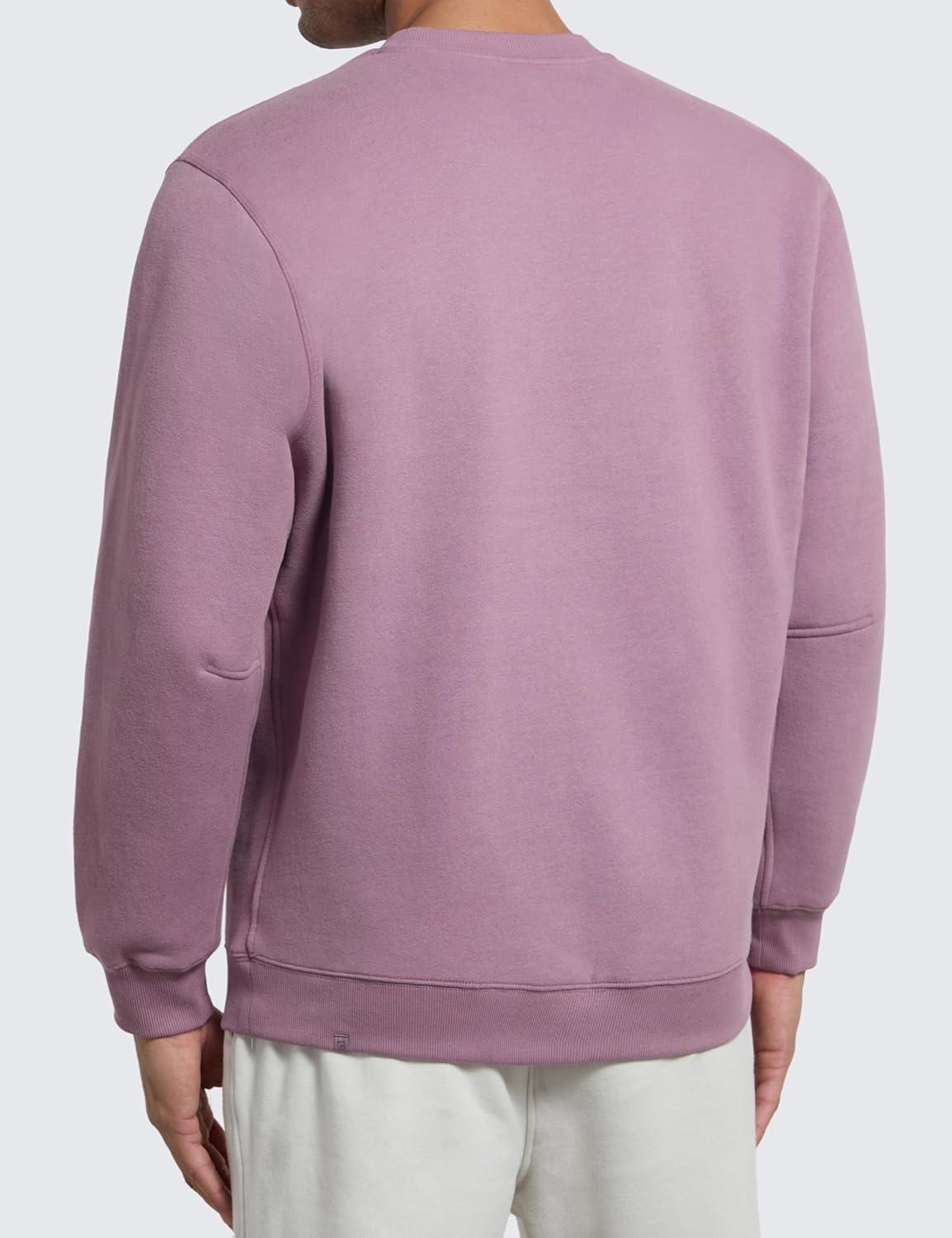 imageCRZ YOGA Cotton Fleece Lined Pullover Sweatshirts for Men  Crewneck Cozy Casual Athletic Daily Workout Sweat Shirt TopsLight Lavender