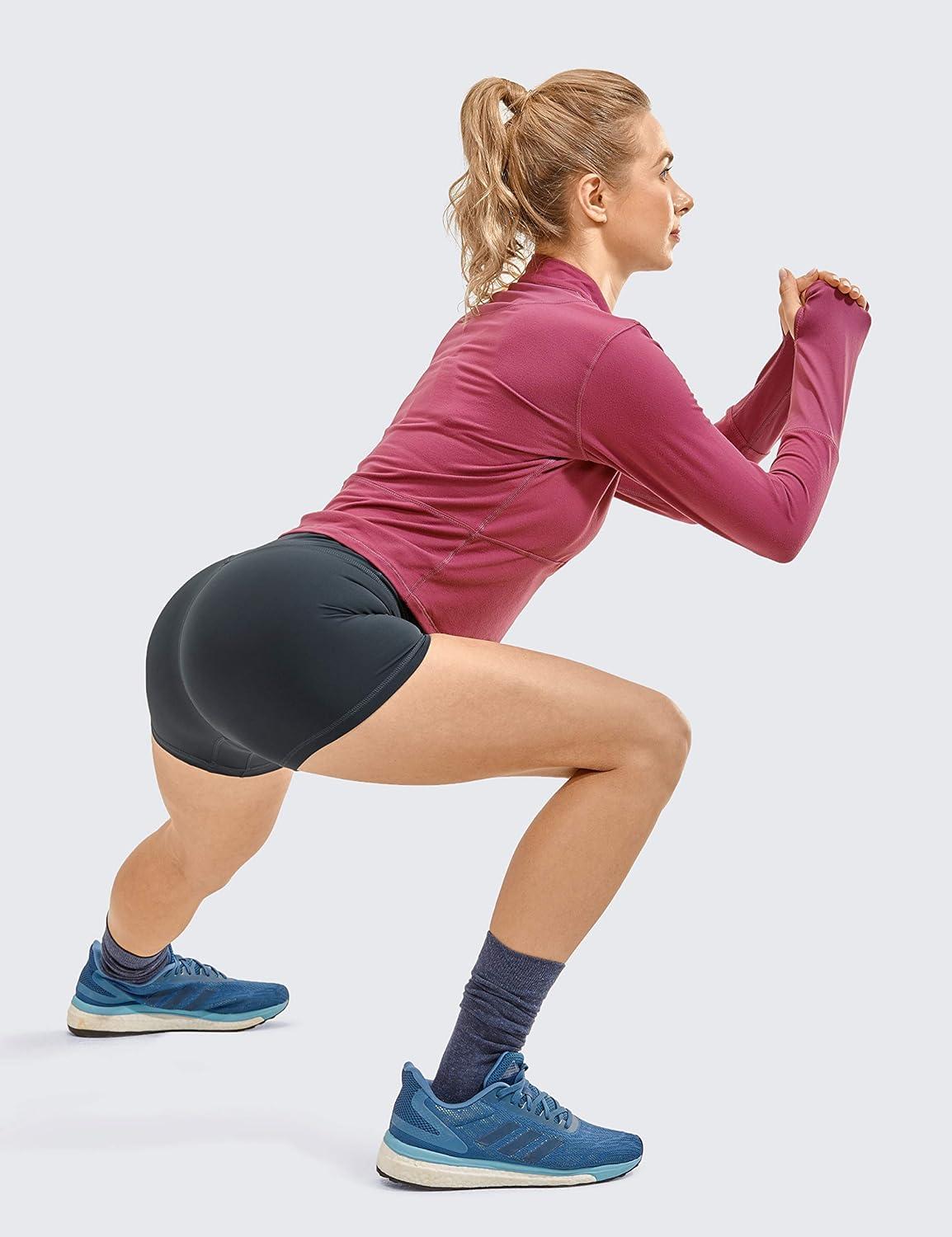 imageCRZ YOGA Naked Feeling Biker Shorts 4  High Waist Yoga Workout Running Gym Spandex WomensMelanite