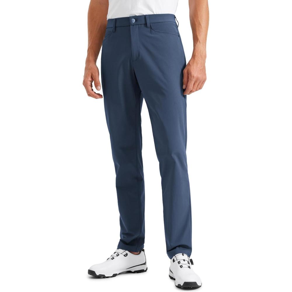 imageCRZ YOGA All Day Comfy 5Pocket Golf Pants for Men  28quot30quot32quot34quot Quick Dry Lightweight Casual Work Stretch TrousersElectric Blue