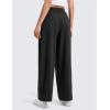 imageCRZ YOGA 4Way Stretch Wide Leg Work Pants for Women 29quot  Bussiness Casual Trousers with PocketsBlack