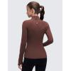 imageCRZ YOGA Butterluxe Hip Length Jackets for Women  Full Zip Athletic Track Tops with Thumb Holes PocketsTaupe