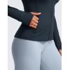 imageCRZ YOGA Butterluxe Hip Length Jackets for Women  Full Zip Athletic Track Tops with Thumb Holes PocketsTrue Navy