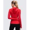 imageCRZ YOGA Butterluxe Hooded Athletic Jackets for Women  Full Zip Track Casual Tops with Thumb Holes PocketsAurora Red