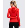 imageCRZ YOGA Butterluxe Hooded Athletic Jackets for Women  Full Zip Track Casual Tops with Thumb Holes PocketsDark Red