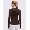 imageCRZ YOGA Butterluxe Hooded Athletic Jackets for Women  Full Zip Track Casual Tops with Thumb Holes PocketsHot Fudge Brown