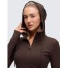 imageCRZ YOGA Butterluxe Hooded Athletic Jackets for Women  Full Zip Track Casual Tops with Thumb Holes PocketsHot Fudge Brown