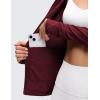 imageCRZ YOGA Butterluxe Hooded Athletic Jackets for Women  Full Zip Track Casual Tops with Thumb Holes PocketsRed Merlot
