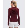 imageCRZ YOGA Butterluxe Hooded Athletic Jackets for Women  Full Zip Track Casual Tops with Thumb Holes PocketsRed Merlot