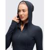 imageCRZ YOGA Butterluxe Hooded Athletic Jackets for Women  Full Zip Track Casual Tops with Thumb Holes PocketsTrue Navy