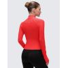 imageCRZ YOGA Butterluxe Waist Length Jackets for Women  Full Zip Athletic Track Tops with Thumb Holes PocketsDeep Red